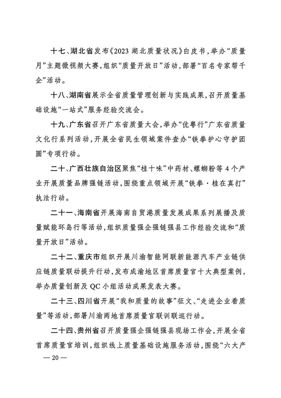 中國(guó)質(zhì)量檢驗(yàn)協(xié)會(huì)關(guān)于轉(zhuǎn)發(fā)《關(guān)于開(kāi)展2024年全國(guó)“質(zhì)量月”活動(dòng)的通知》的函（質(zhì)檢協(xié)函〔2024〕116號(hào)）